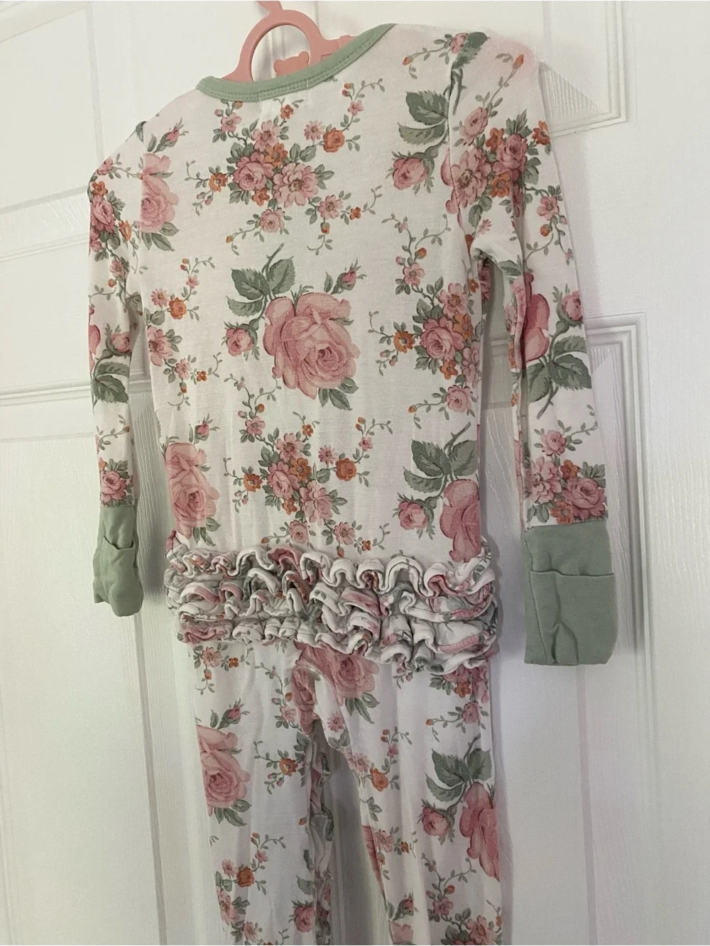 Angel Dear Floral Ruffle-butt Bamboo Pajamas